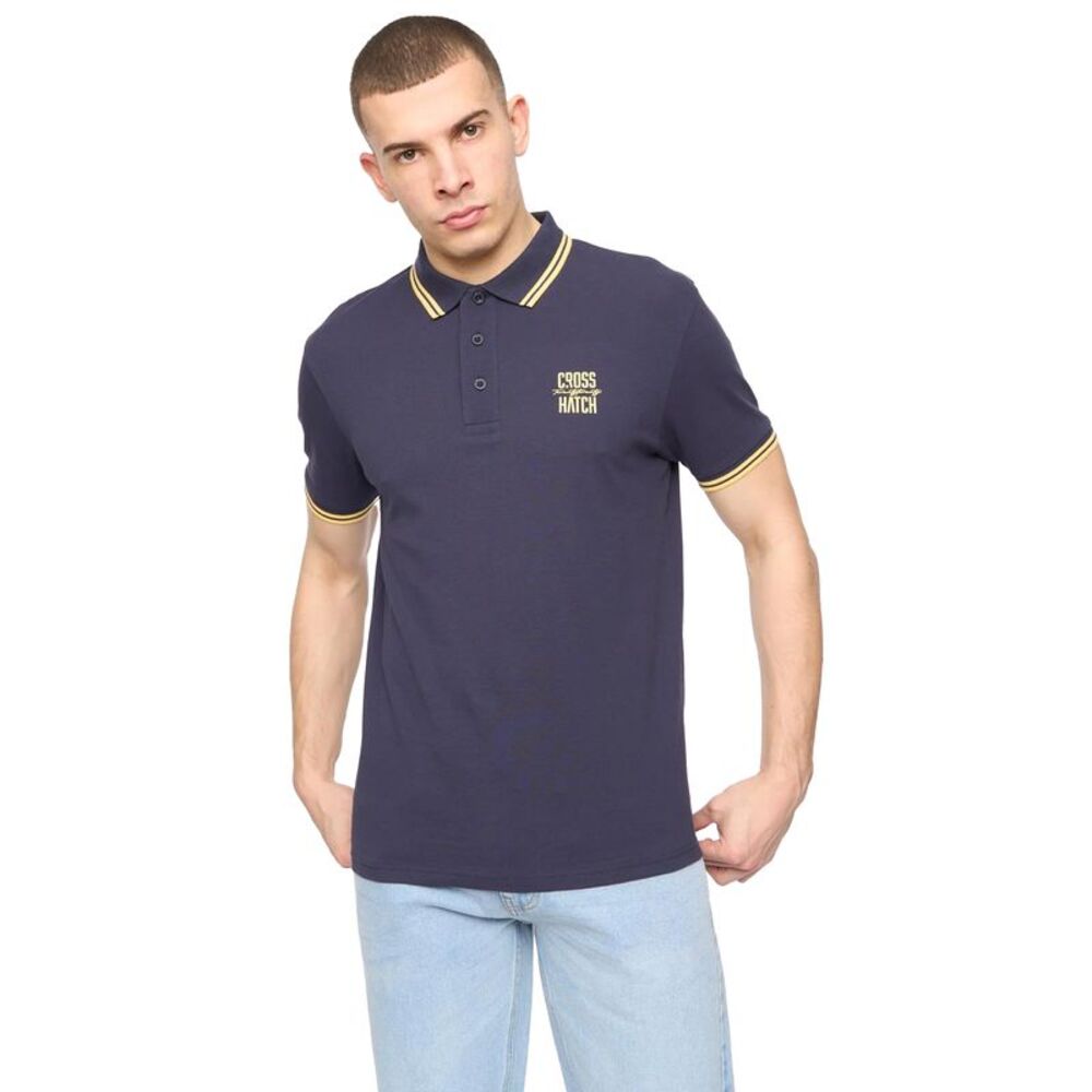 Crosshatch Mens Changra Polo Shirt / Blue Nights